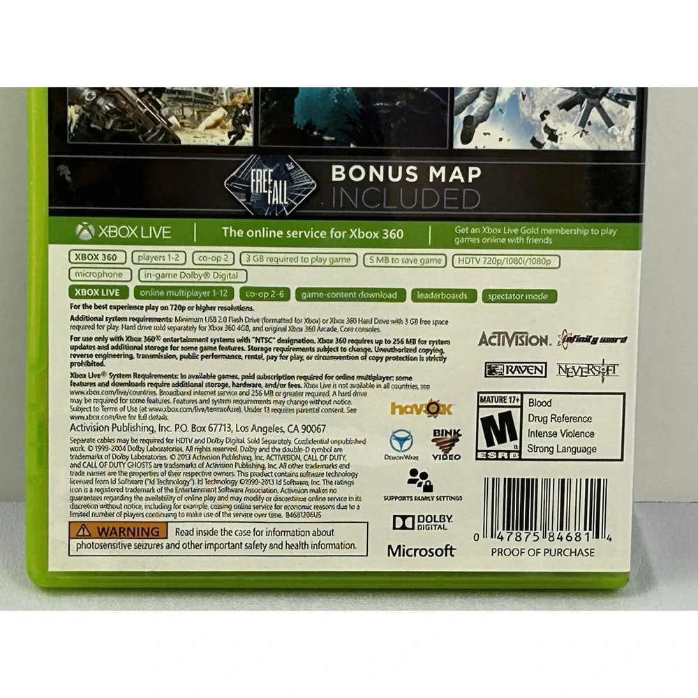 Call of Duty Ghosts Xbox 360 Complete CIB 2 Disc Untested Excellent